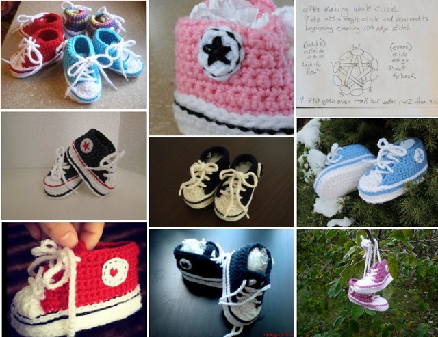 crochet baby converse sneakers pattern