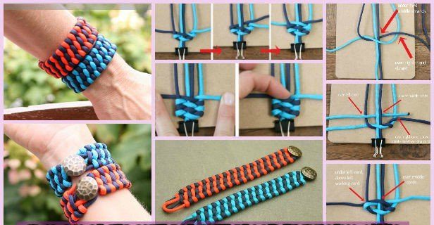 how to make paracord bracelet with two colors