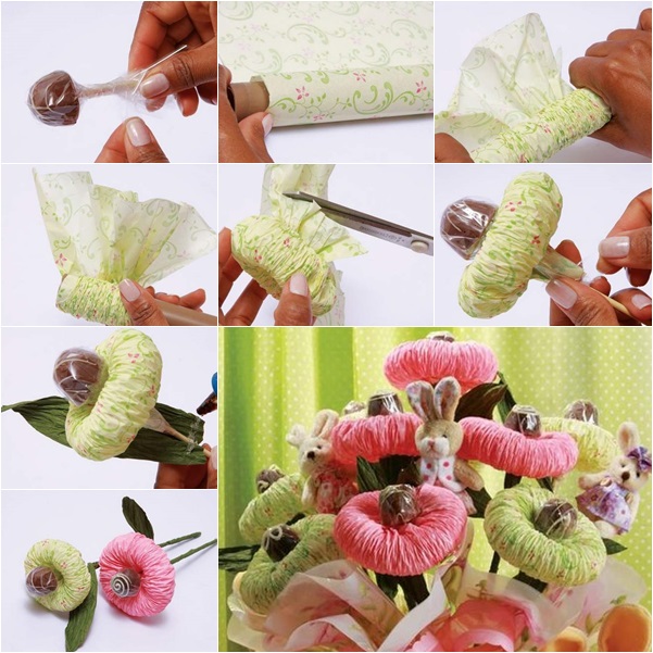 Paper Flower Bouquet, Bouquet Material, Wrapping Paper, Candy Bouquet