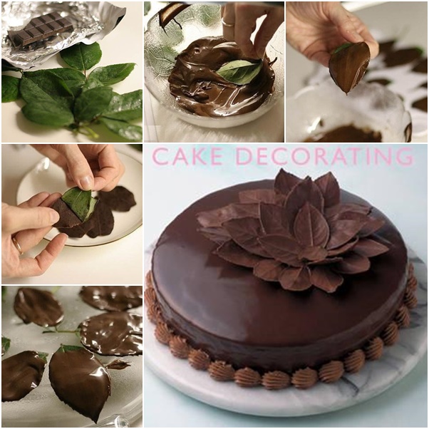 Chocolate cake decoration. Creative decoration on top of chocolate cake. |  CanStock