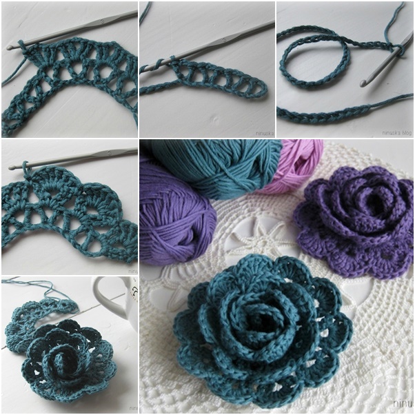 how to crochet a rose flower
