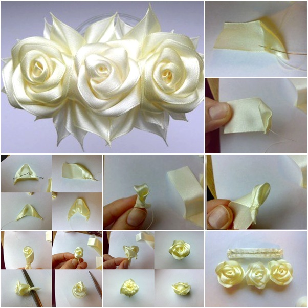 How To Make Realistic Roses out of Satin Ribbon (DIY Ribbon Flower