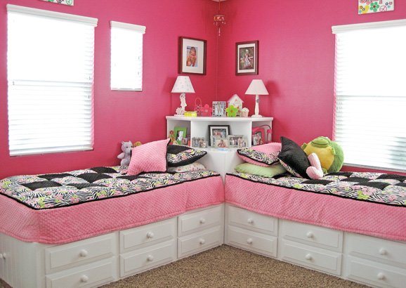 l shaped twin beds with corner unit diy