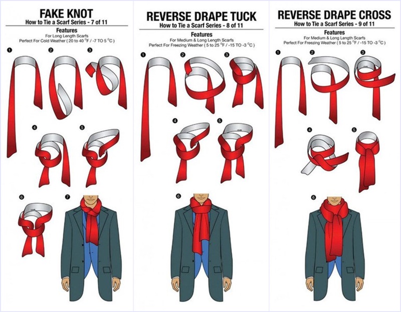 Как завязывать шарф мужчине