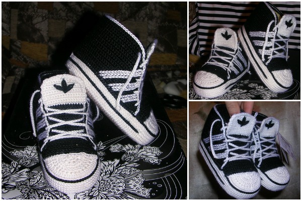 adidas crochet baby shoes