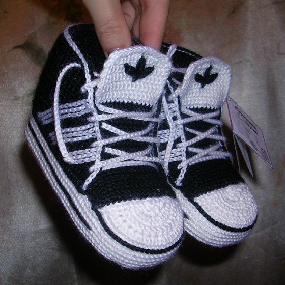 Crochet Adidas Baby Sneakers Free Pattern