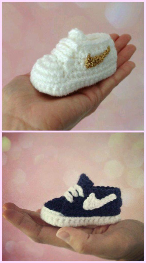 Crochet Nike Inspired Baby Booties 