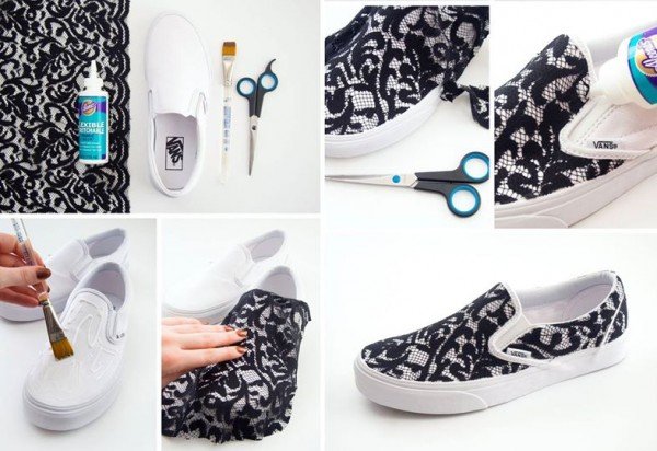 DIY Lace Slip-on Vans Sneakers