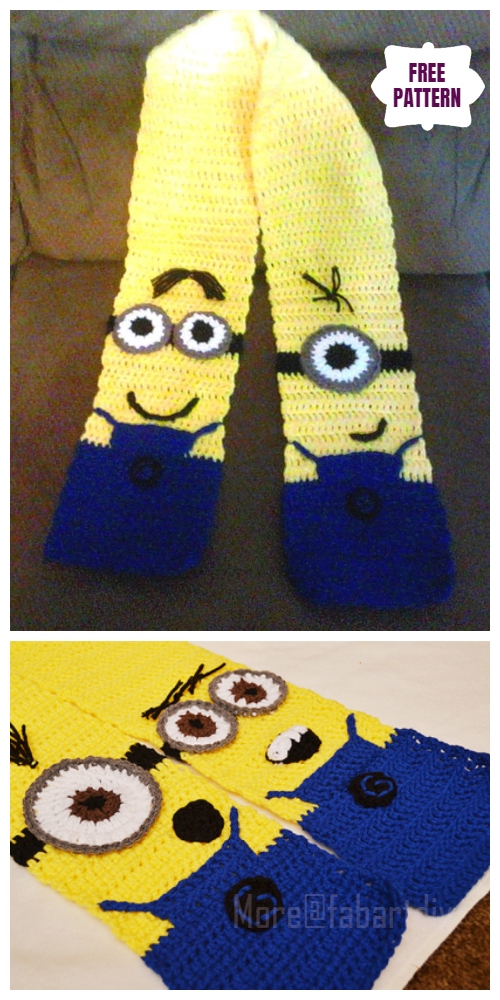 DIY Crochet Minion Scarf Free Crochet Pattern