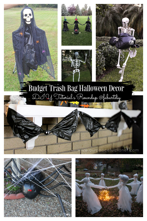 DIY Trash Bag Halloween Decorations with Tutorials