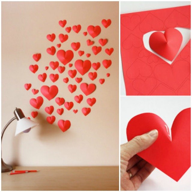 Easy Valentines Day Craft Idea 3D Paper Hearts - Suburbia Unwrapped