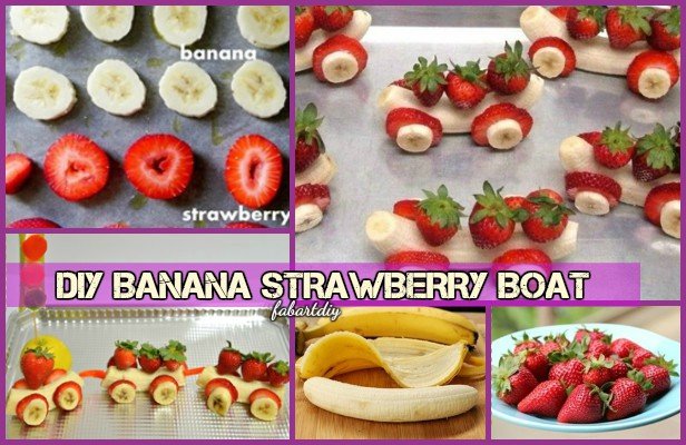 15 Fun Fruit Serving Ideas for Kids Party-DIY Strawberry Banana Boat