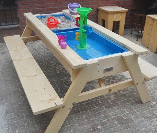 sandbox with picnic table