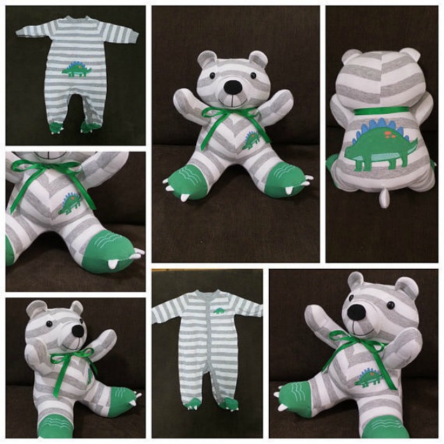 making teddy bear out of old clothes