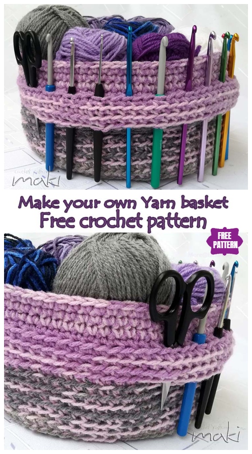 Crocheter's Love Yarn basket Free Crochet Pattern