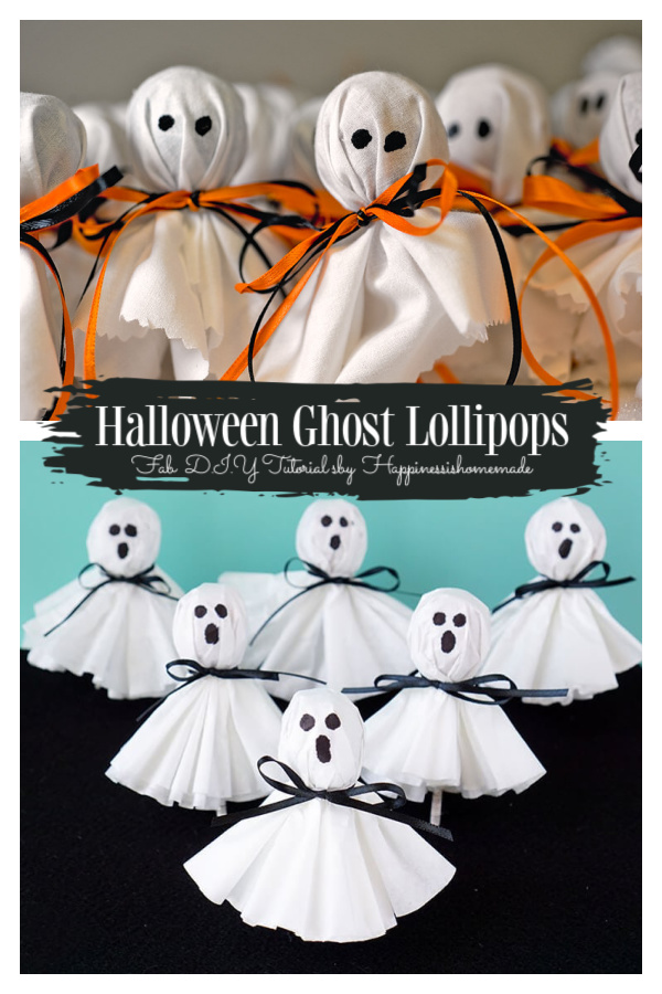  Halloween Lollipop Craft DIY Ideas & Tutorials - Halloween Ghost Lollipops DIY Tutorial