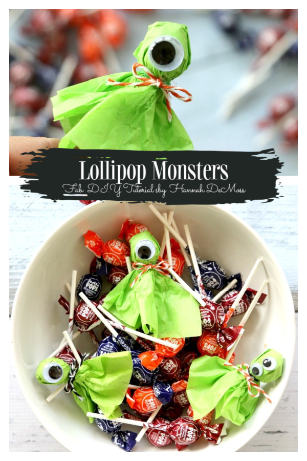 Halloween Lollipop Craft DIY Ideas & Tutorials - Halloween Lollipop Monsters DIY Tutorial