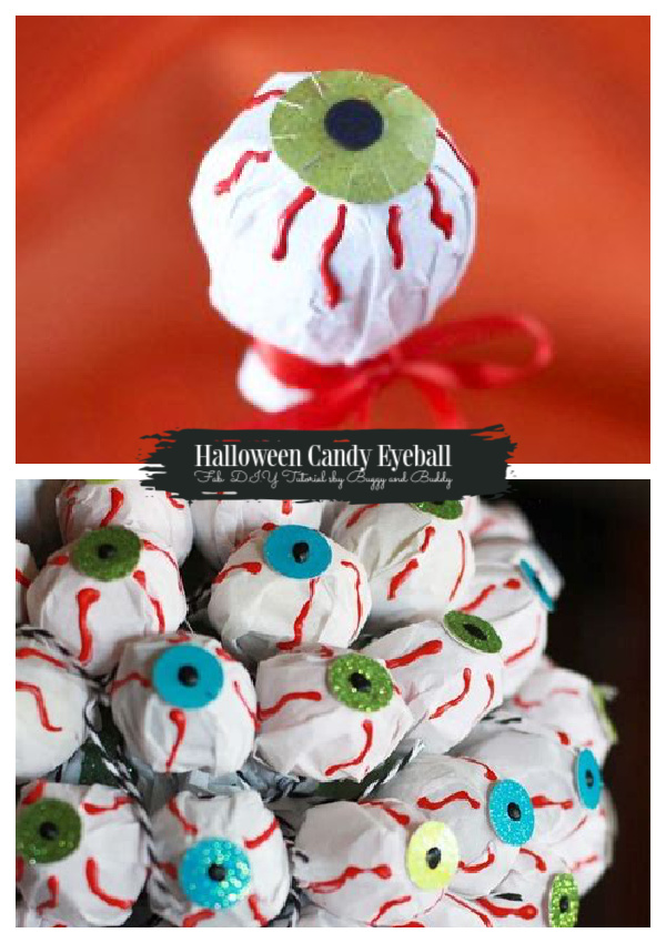 Halloween Lollipop Craft DIY Ideas & Tutorials - Halloween Candy Eyeball DIY Tutorial