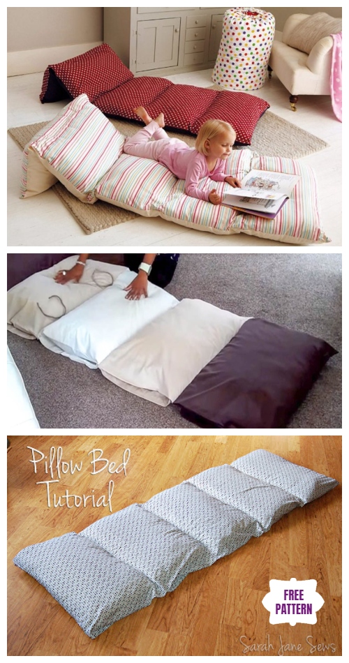 DIY Simple Roll Up Pillow Bed Floor Cushion
