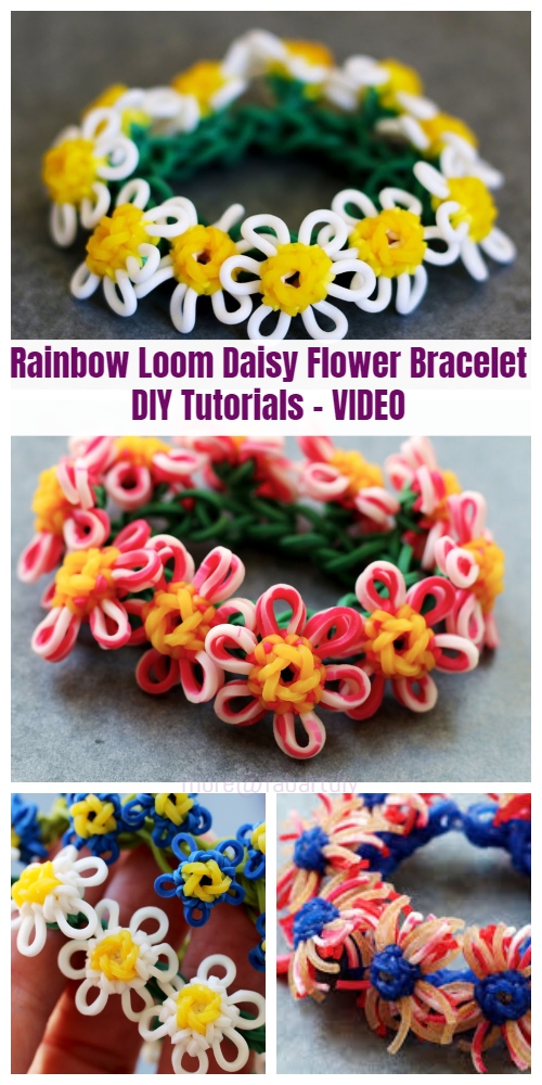 DIY Rainbow Loom Daisy Flower Bracelet Tutorials  Video