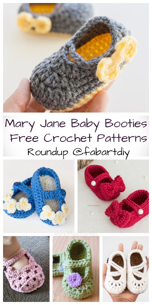 crochet mary jane baby booties