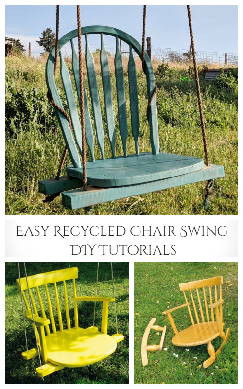 Easy Recycled Chair Swing DIY Tutorials - DIY Tutorials