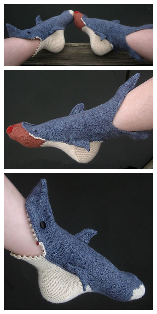 Distrahere nødvendighed læber How to DIY 3D Knitted Shark Bite Socks