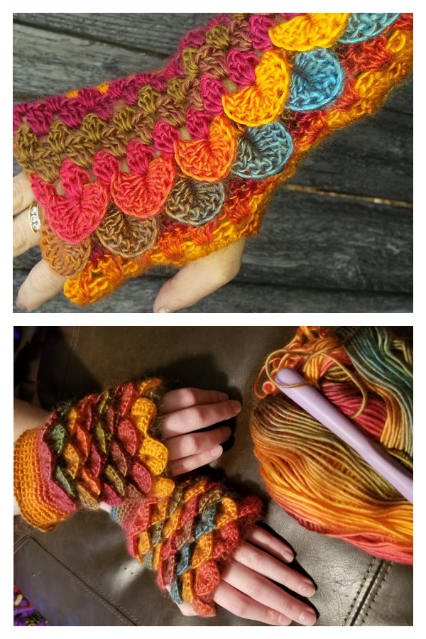 Crochet Dragon Scale Gloves Free Crochet Patterns