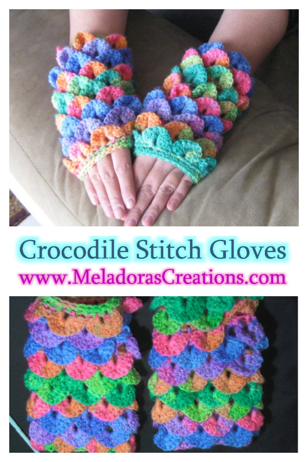 Crocodile Stitch Glove Free Crochet Pattern